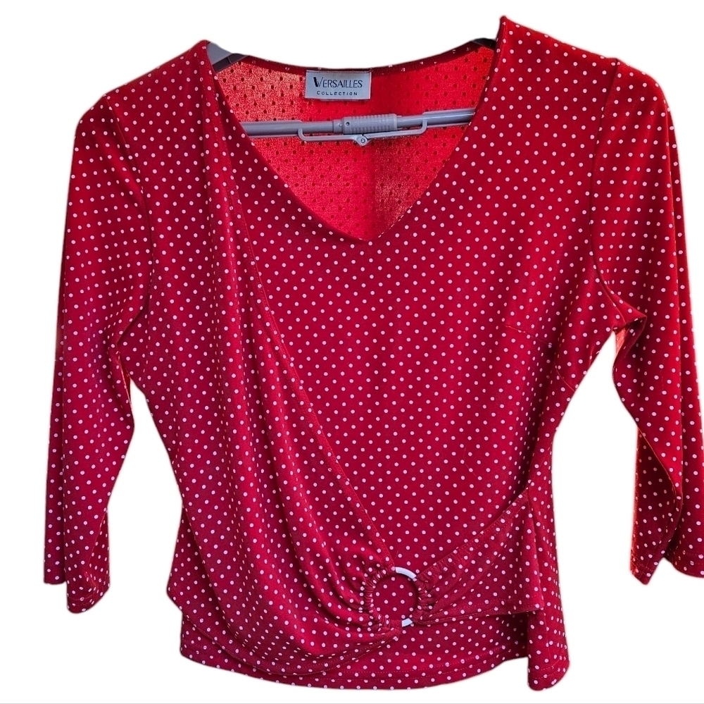 Ladies Red Polkadot Shirt Size S​​​​​​